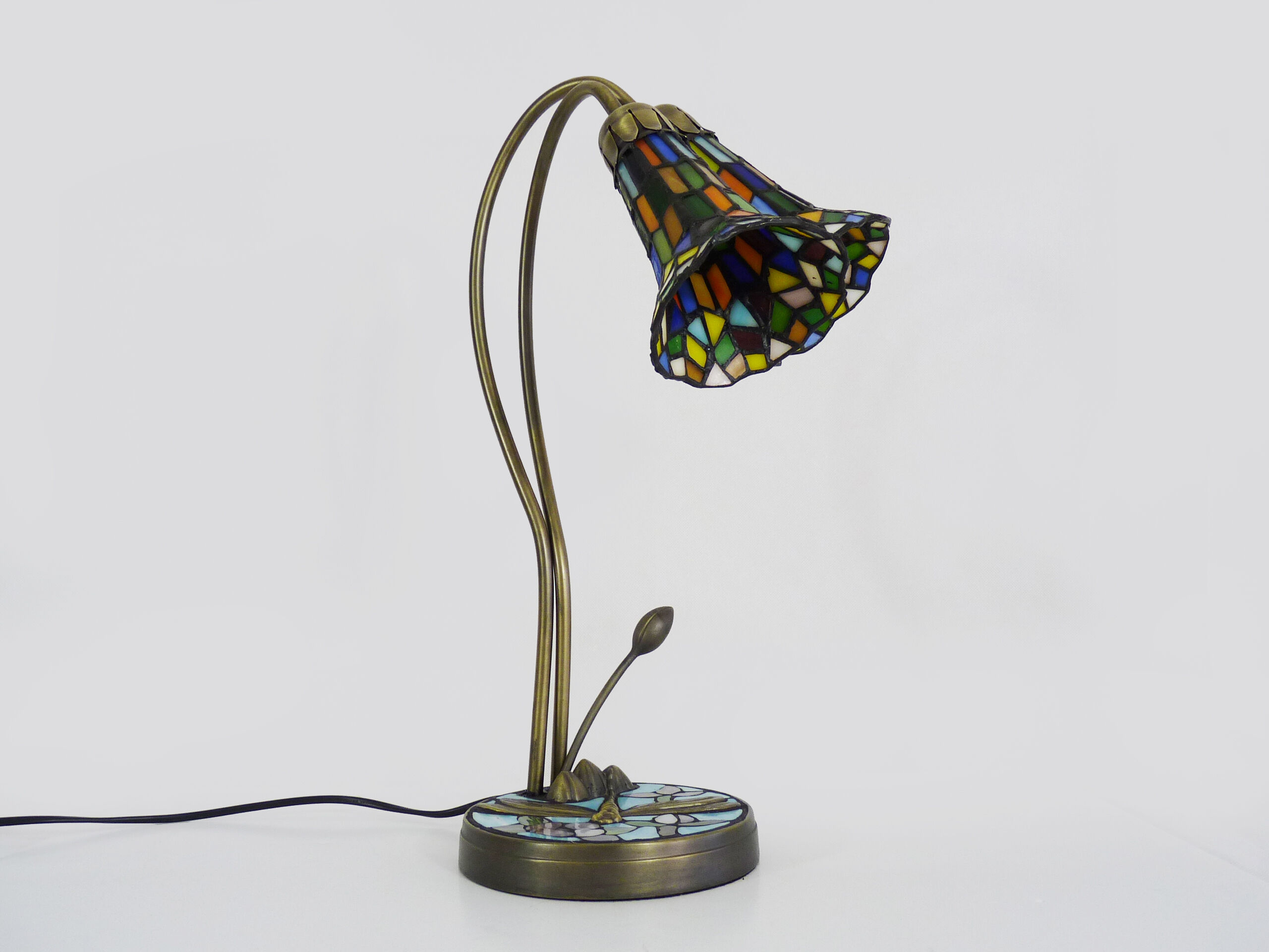 Tiffany dragonfly lamp with two branches, 2 tulips, art deco style