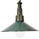 Industrial Green Enamel Military Pendant Lamp with Cast Aluminium Top, 1960