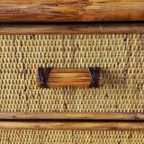 Vintage wicker and rattan chest of drawers