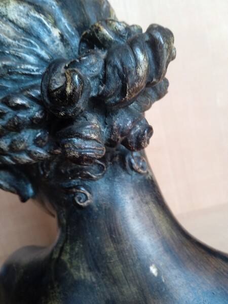 JBPigalle bust La Rieuse plaster signed