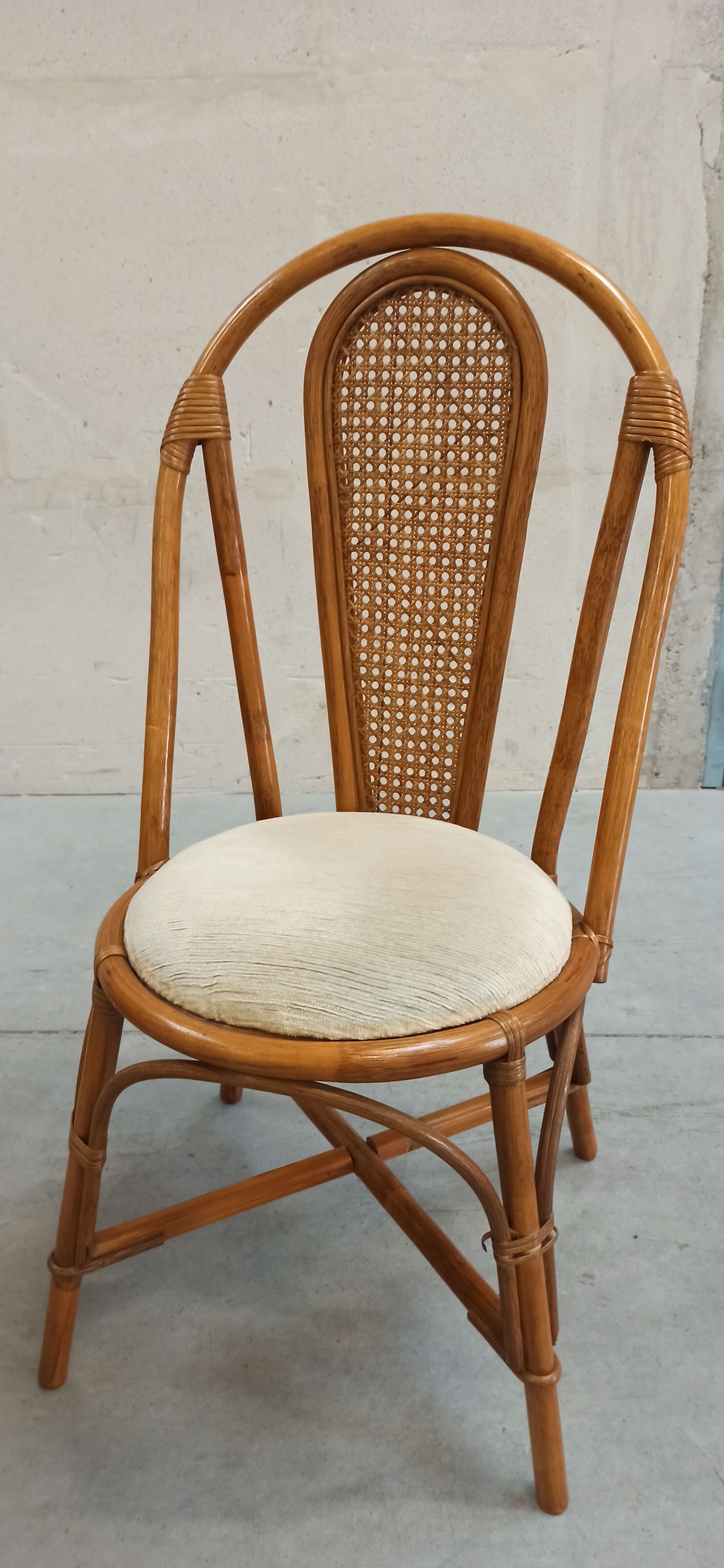 Bureau et chaise en bambou et rotin