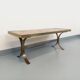 Vintage rectangular coffee table by Roche-Bobois in steel and ceramic.