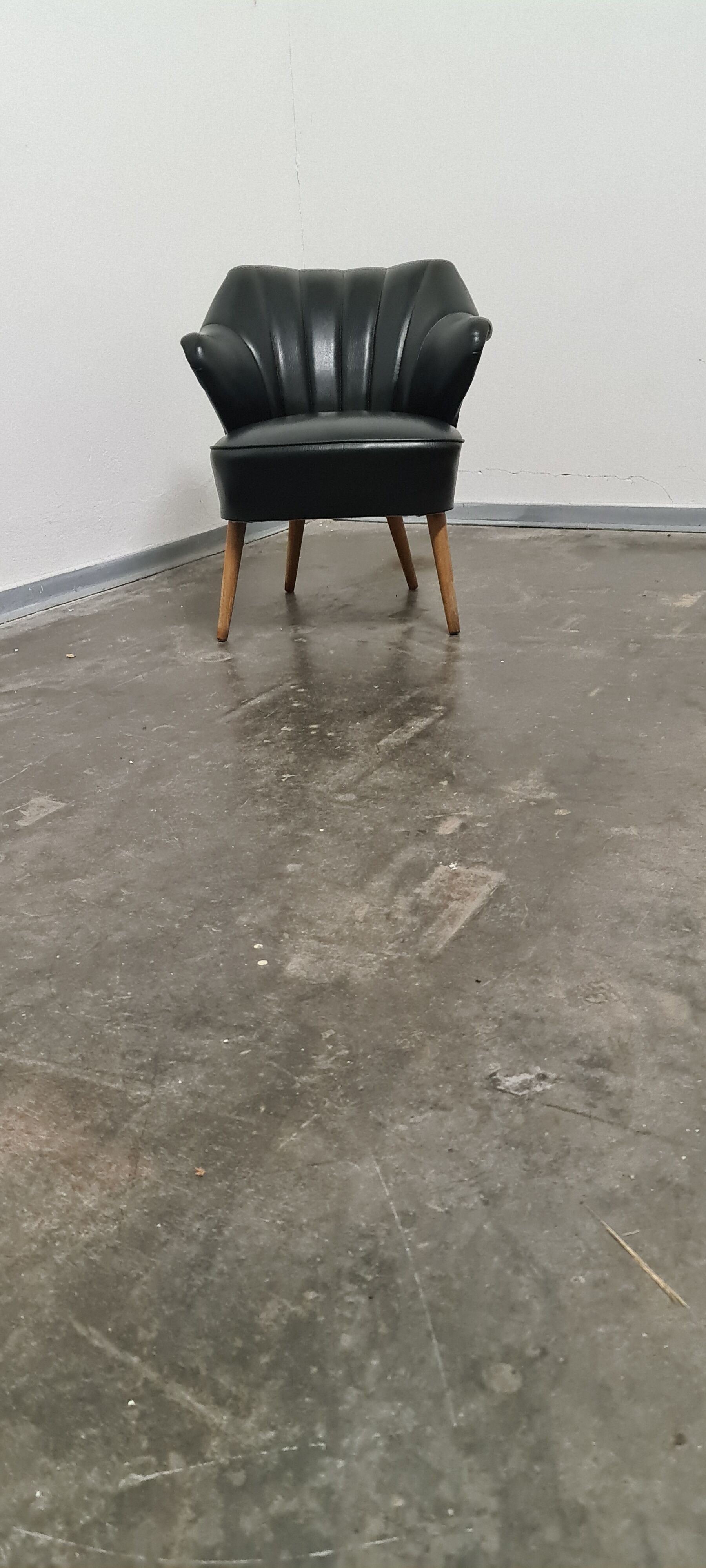 Vintage black skai cocktail chair