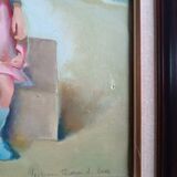 Oil painting on canvas signed lucienne tessier du cros
