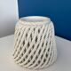 white openwork woven ceramic planter - elegant plant pot