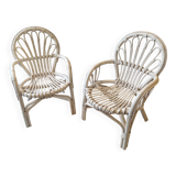 Set of 2 rattan children's chairs