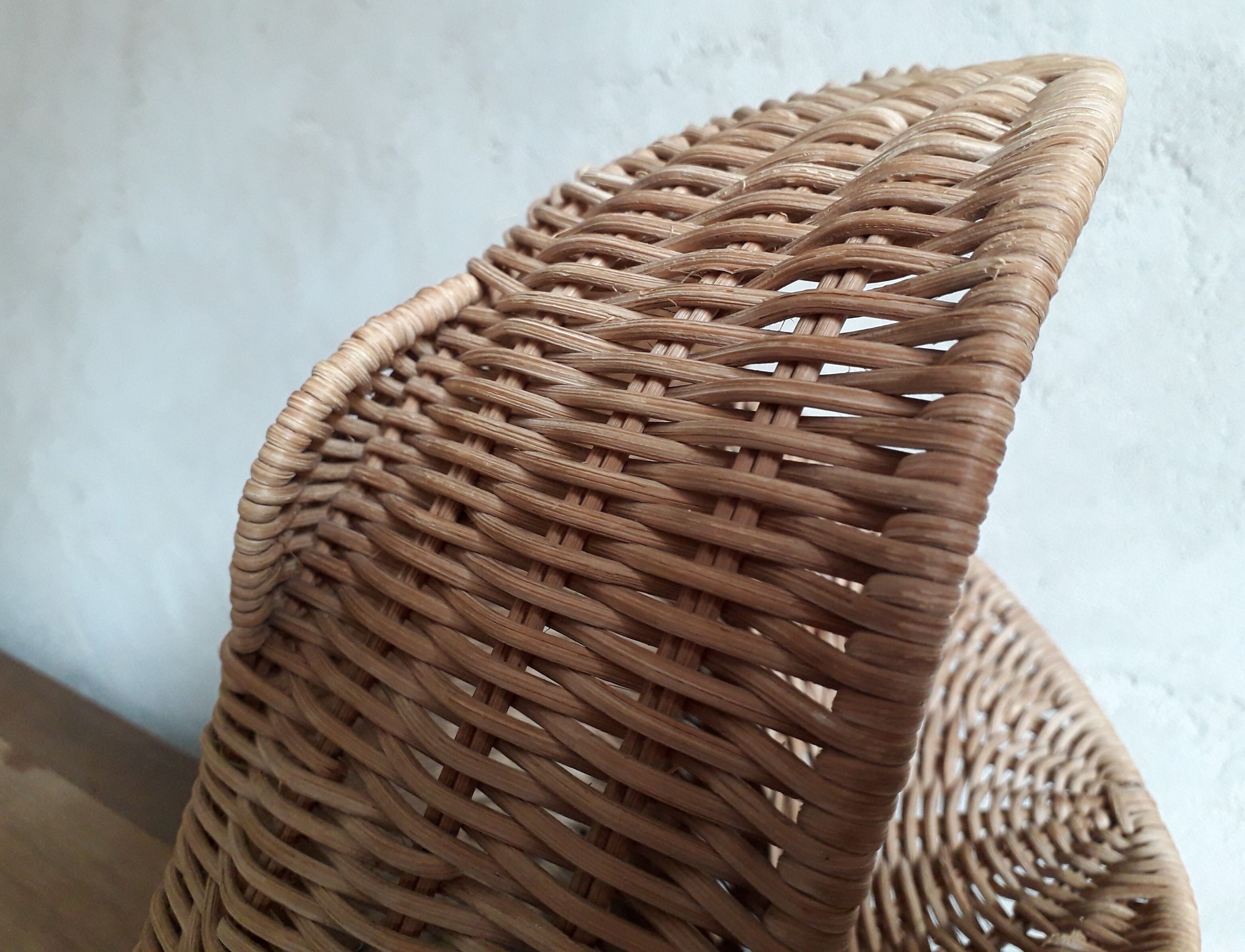 Frog in rattan magazine holder