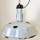 Large Industrial Midcentury Grey Enamel Factory Lamp, 1950s