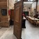 Patinated oak wardrobe from the early 20th century.