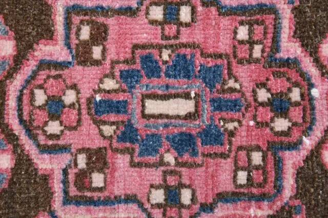 1970s Vintage Turkish Hand-Knotted Wool Cotton Pink Runner Rug 95x320