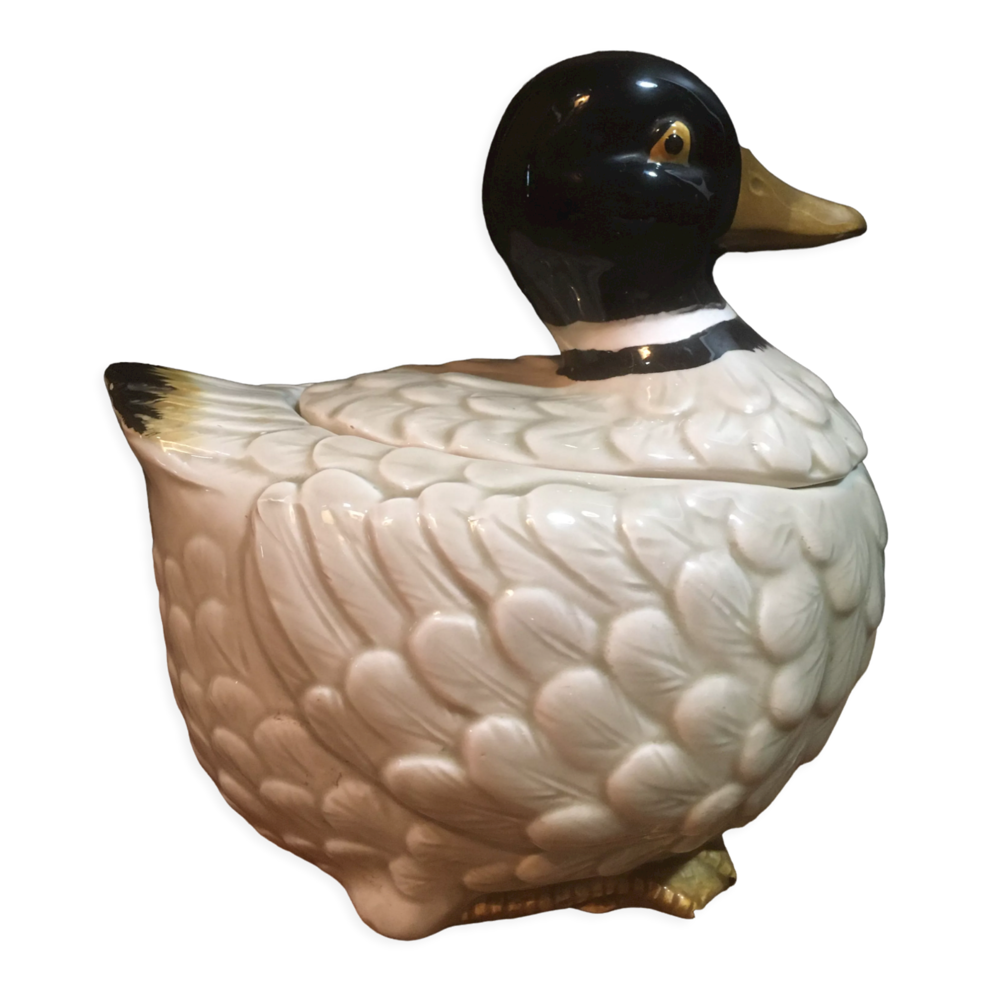 Tiled duck with lid (Japan)