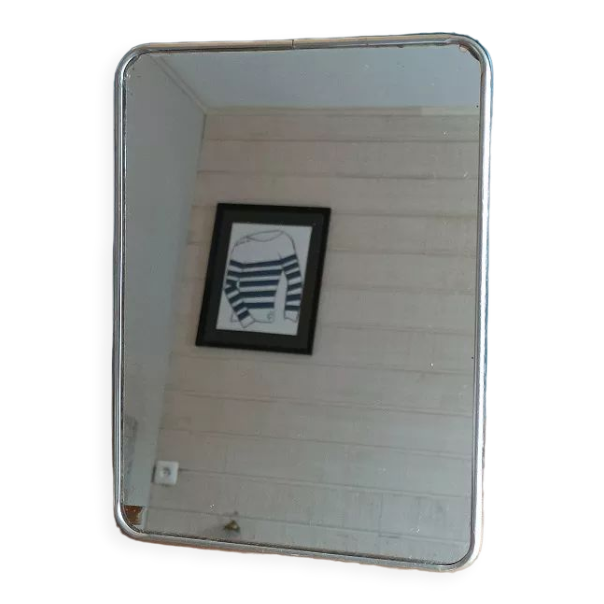 Miroir barbier entourage métal