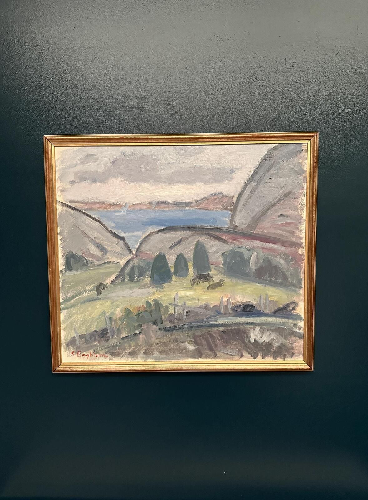 Original Swedish Oil on Canvas – “Landscape” by Sven Engblom – Signed