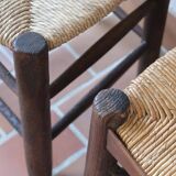 Pair of straw farm chairs
