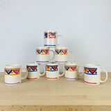 8 vintage ethnic pattern mugs