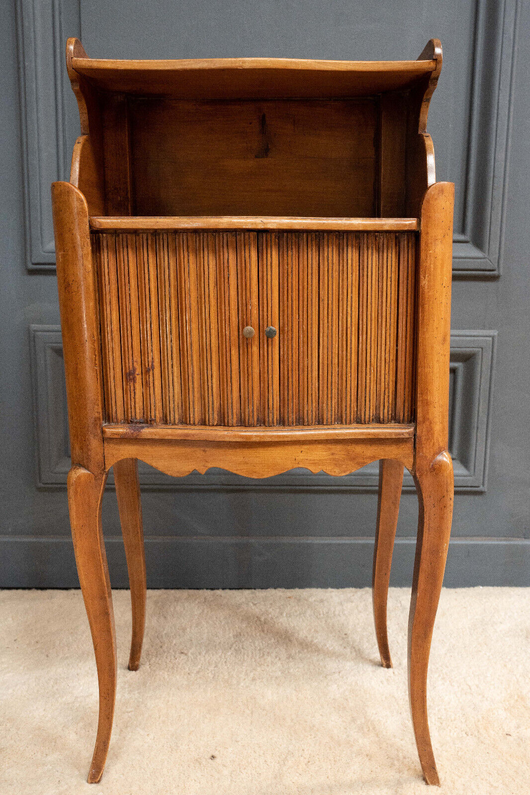 Louis XV style curtain bedside in walnut nineteenth sword feet