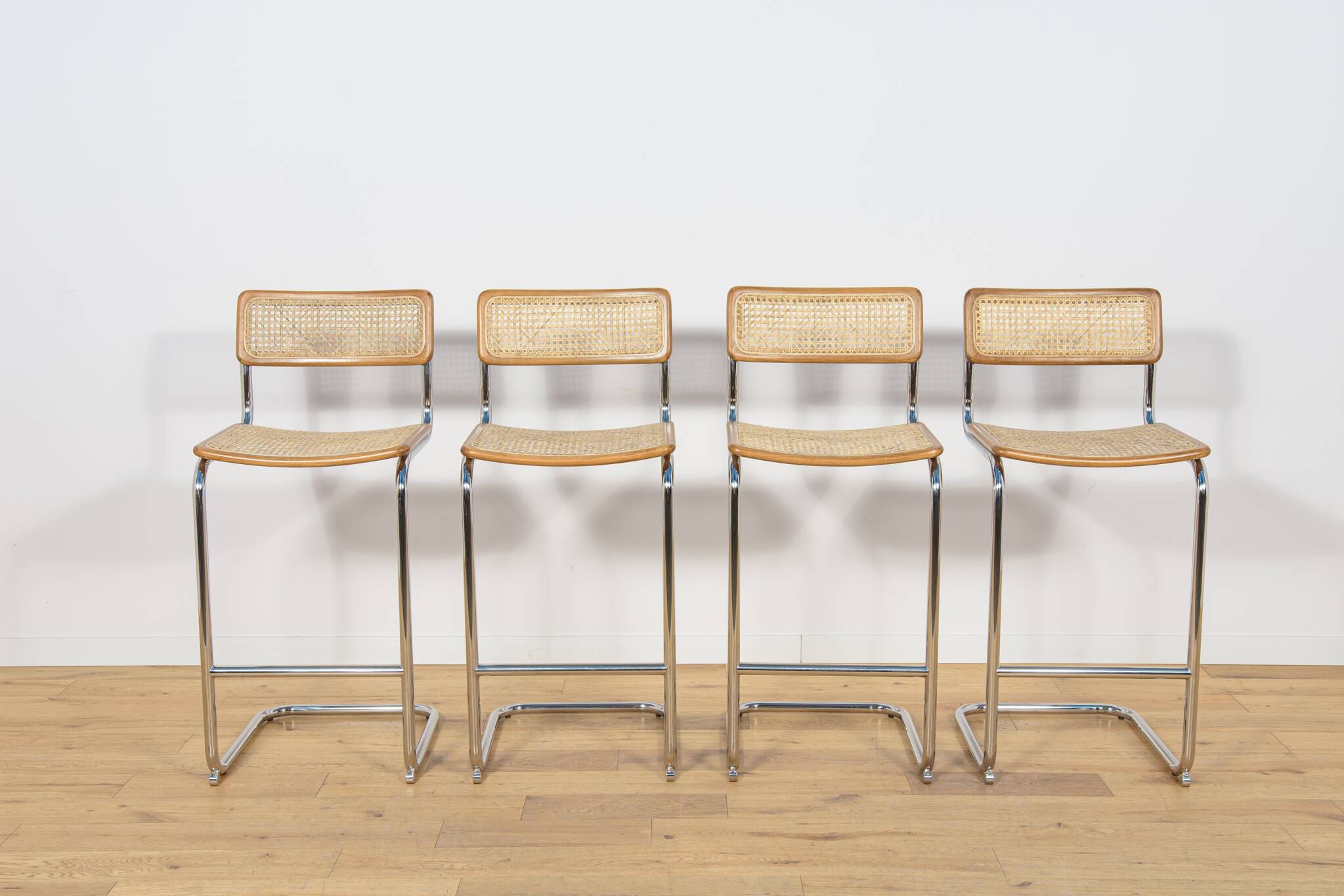 Chrome-Plated Bar Stools Typ Cesca, Italy, 1970s