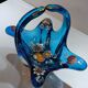 Vintage blown glass basket of Spanish art signed ROYO.