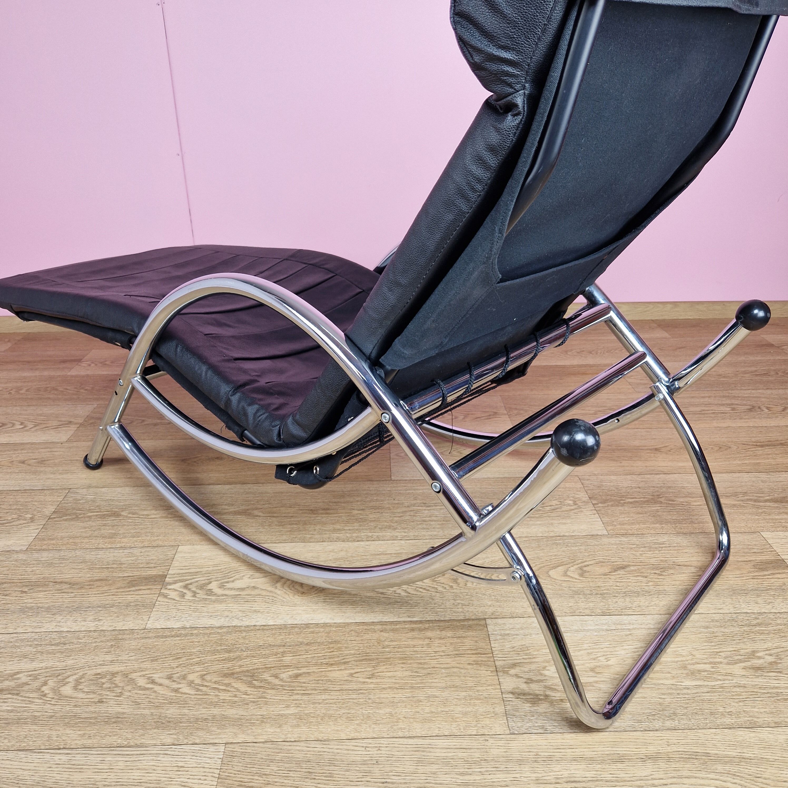 Vintage italian rocking chaise lounge, 1970s
