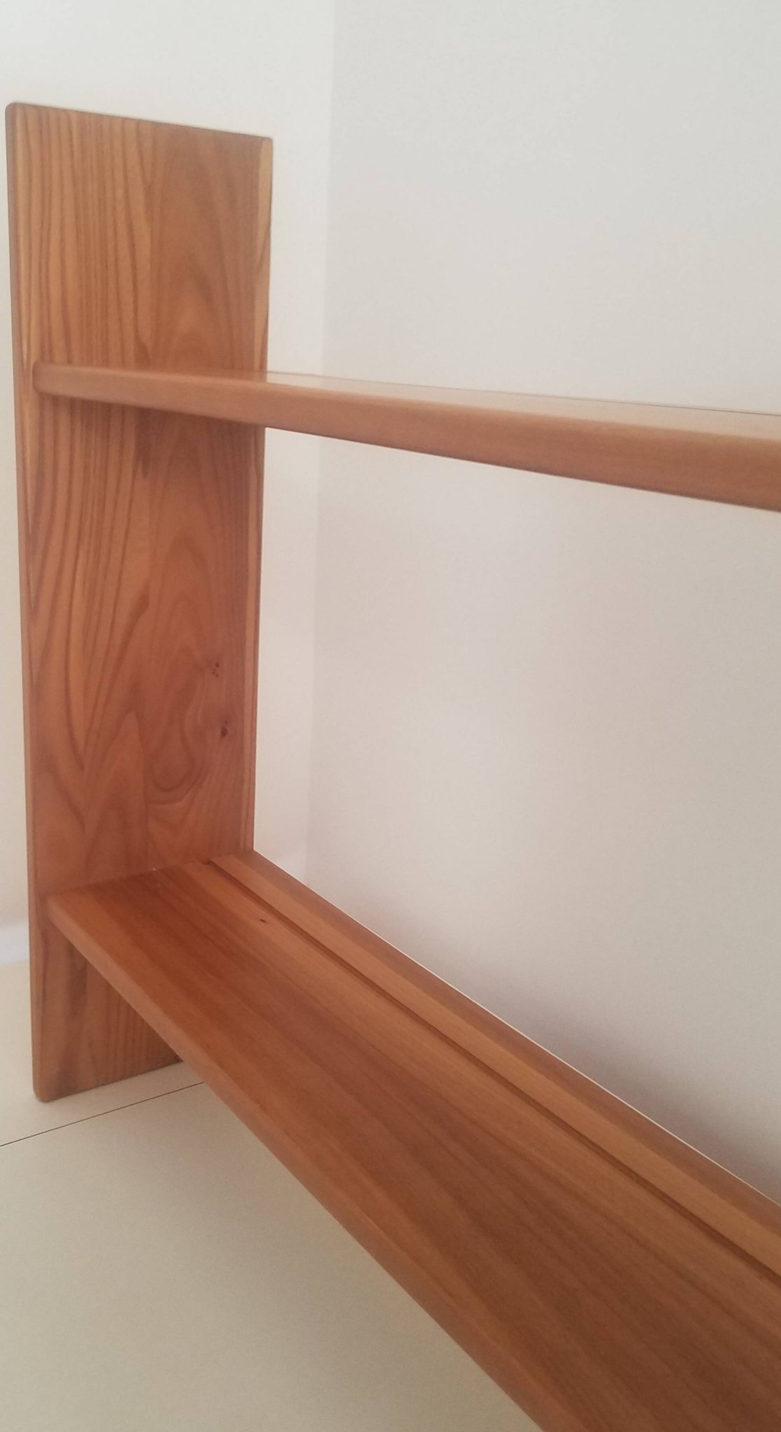 Vintage solid elm shelf