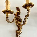 Lot of 2 Double Bronze Wall Lights