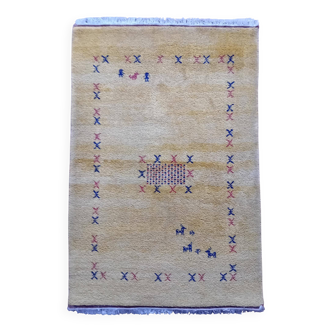 Tapis Indo Gabbeh fait main 180x120cm
