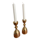 Scandinav brass candle holder duo