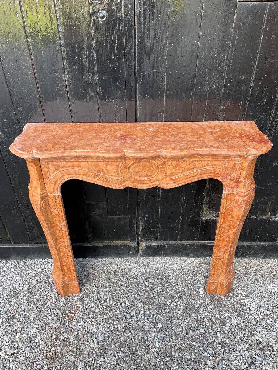 Louis XV style fireplace in red Verona marble
