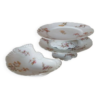 Service à mignardises en porcelaine Jean Pouyat (ca 1900) Limoges