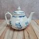 Antique glazed stoneware teapot with blue decoration – Saint-Uzé spirit