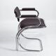 Vintage Italian cantilever chair in chrome tubular metal, 1970s.
