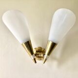 Double cone wall lamp plexiglas 1950