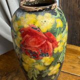 Terracotta vase with floral decoration