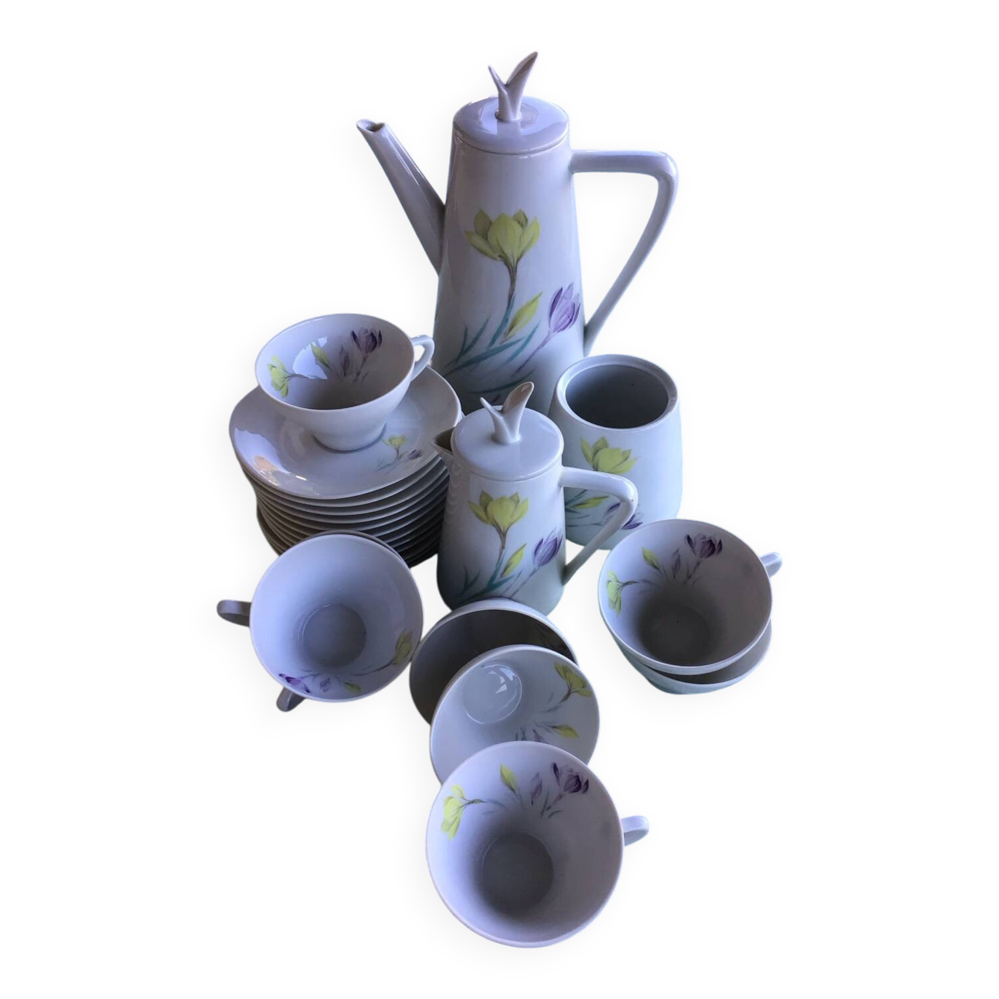 Coffee service 1960 S.F.P French porcelain company