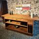 Vintage French Oak and Pine Counter – 1930s Shop Counter or Kitchen Island