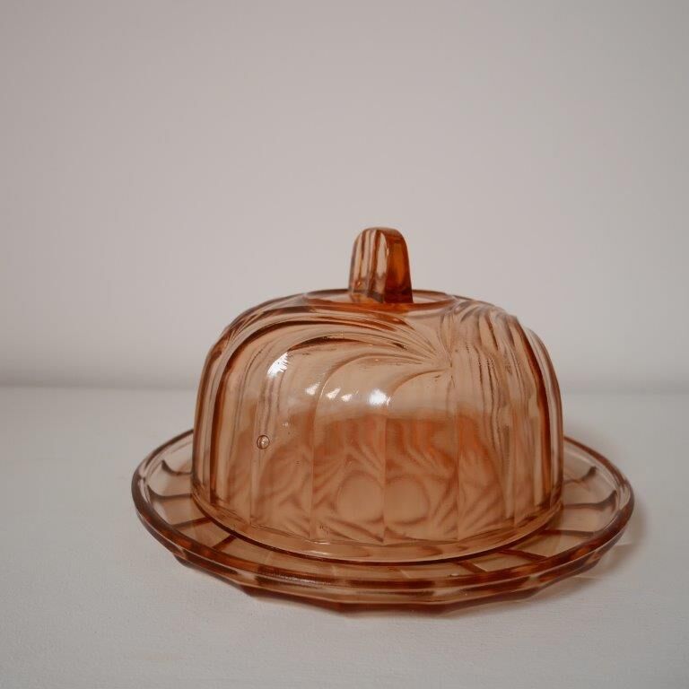 Orange glass bell and its top