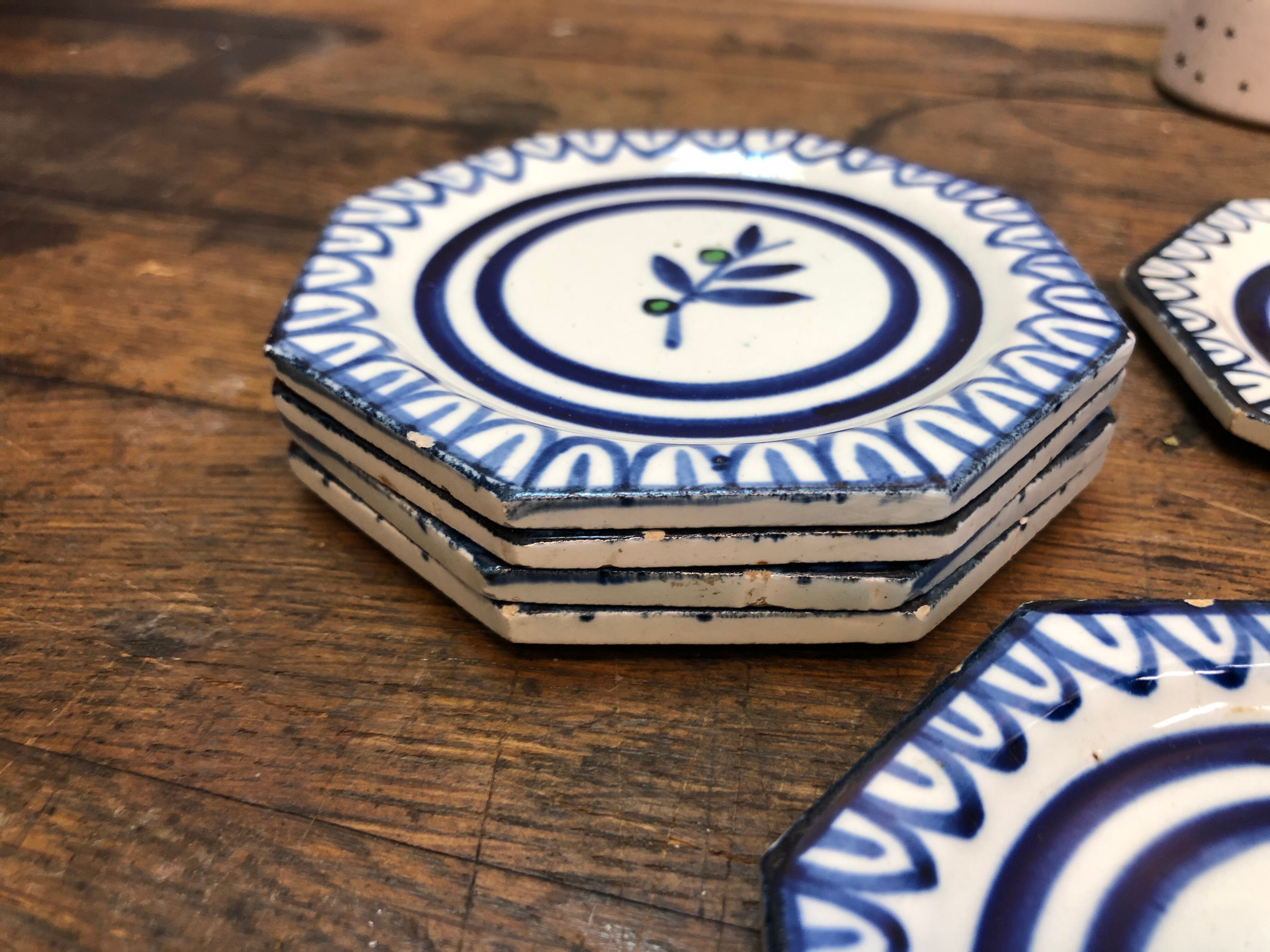 Glass underside and ceramic ramekin Gien France 60s