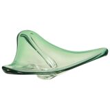 Bol vintage en cristal vert Val Saint Lambert années 1960