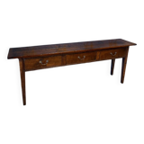 Large oak side table with 3 drawers