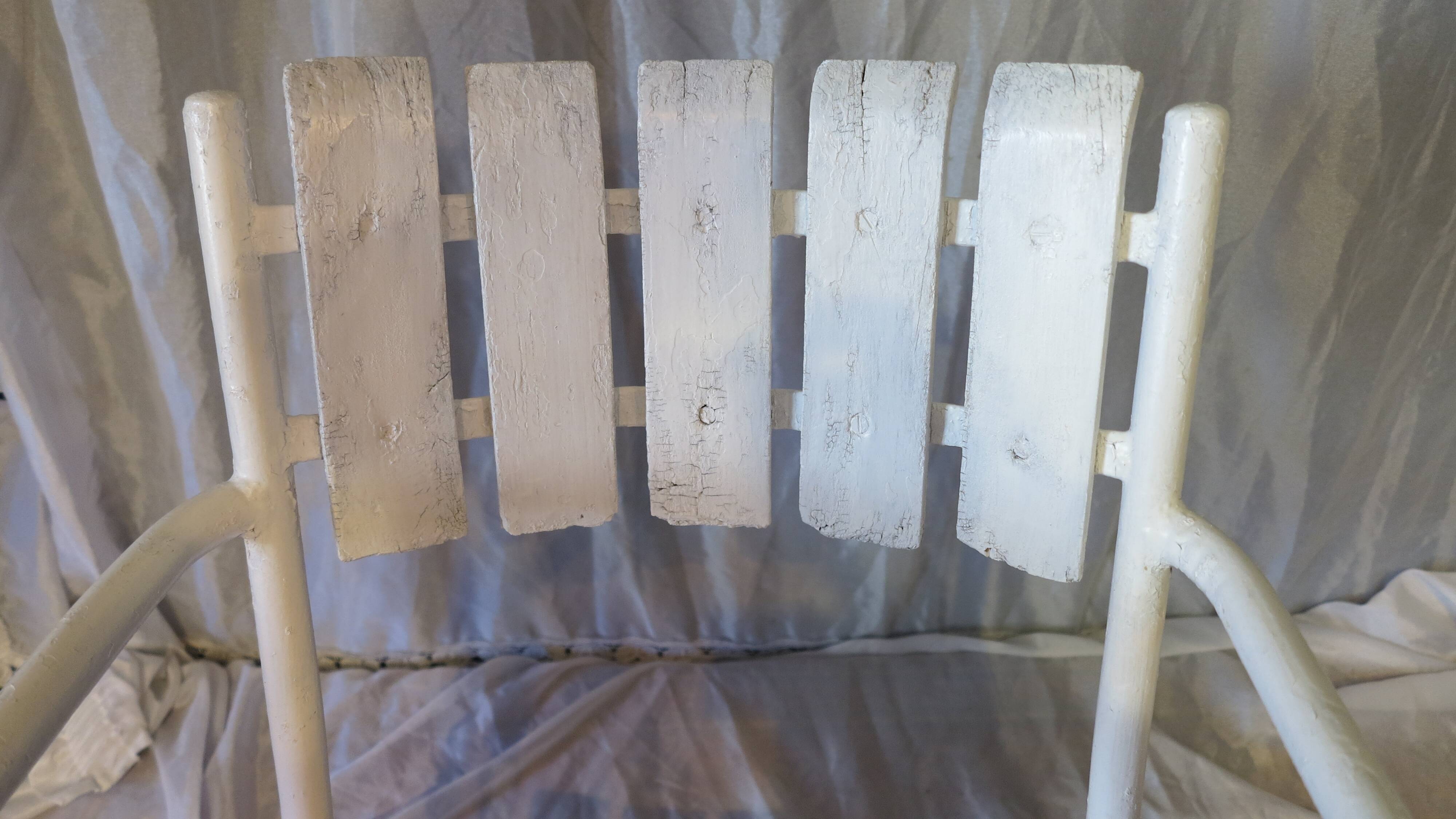 Pair of white garden armchairs