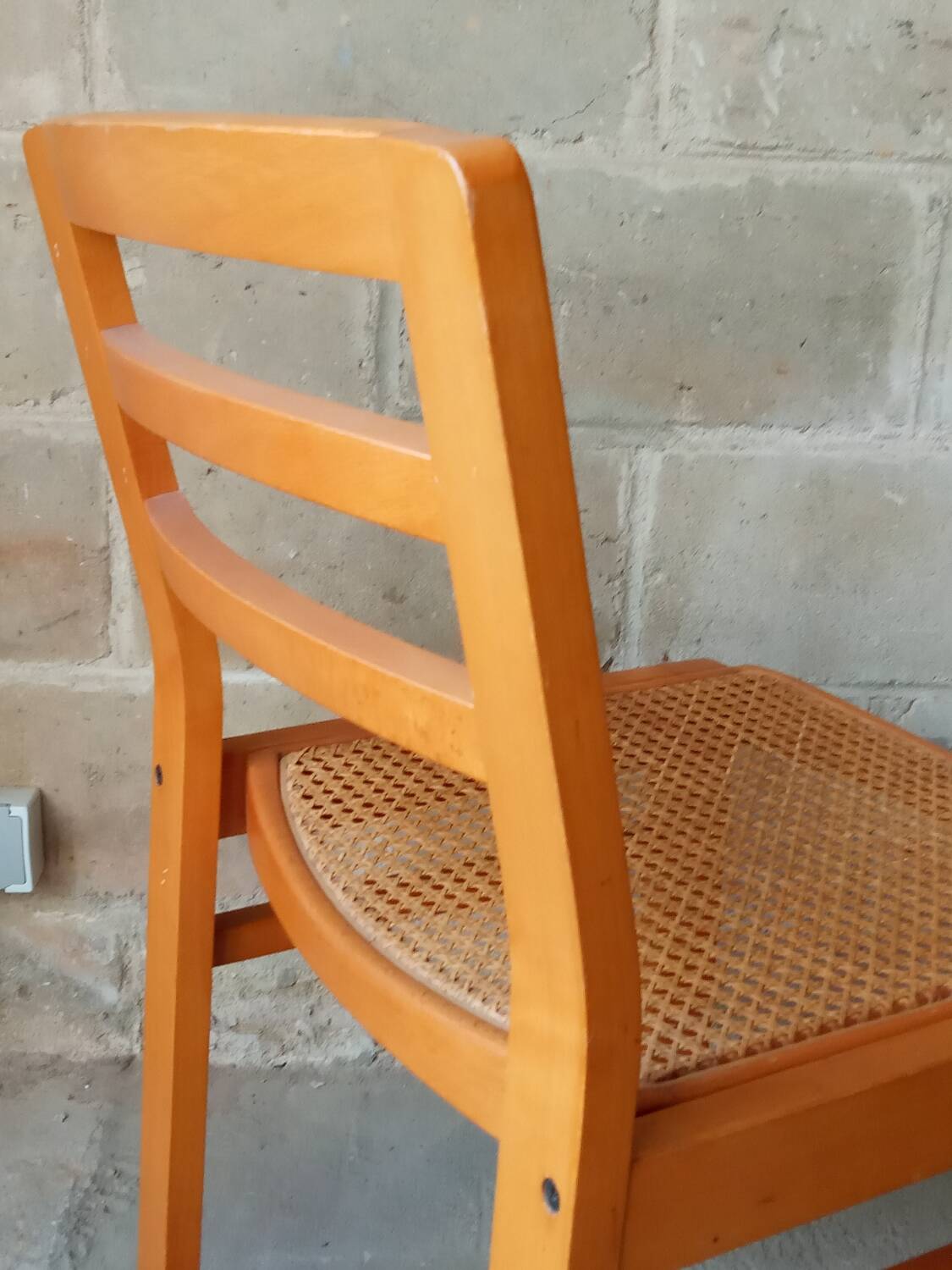 Pair of Baumann caned chairs, 70s/80s