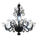 Contemporary Black Curls Murano Glass Chandelier