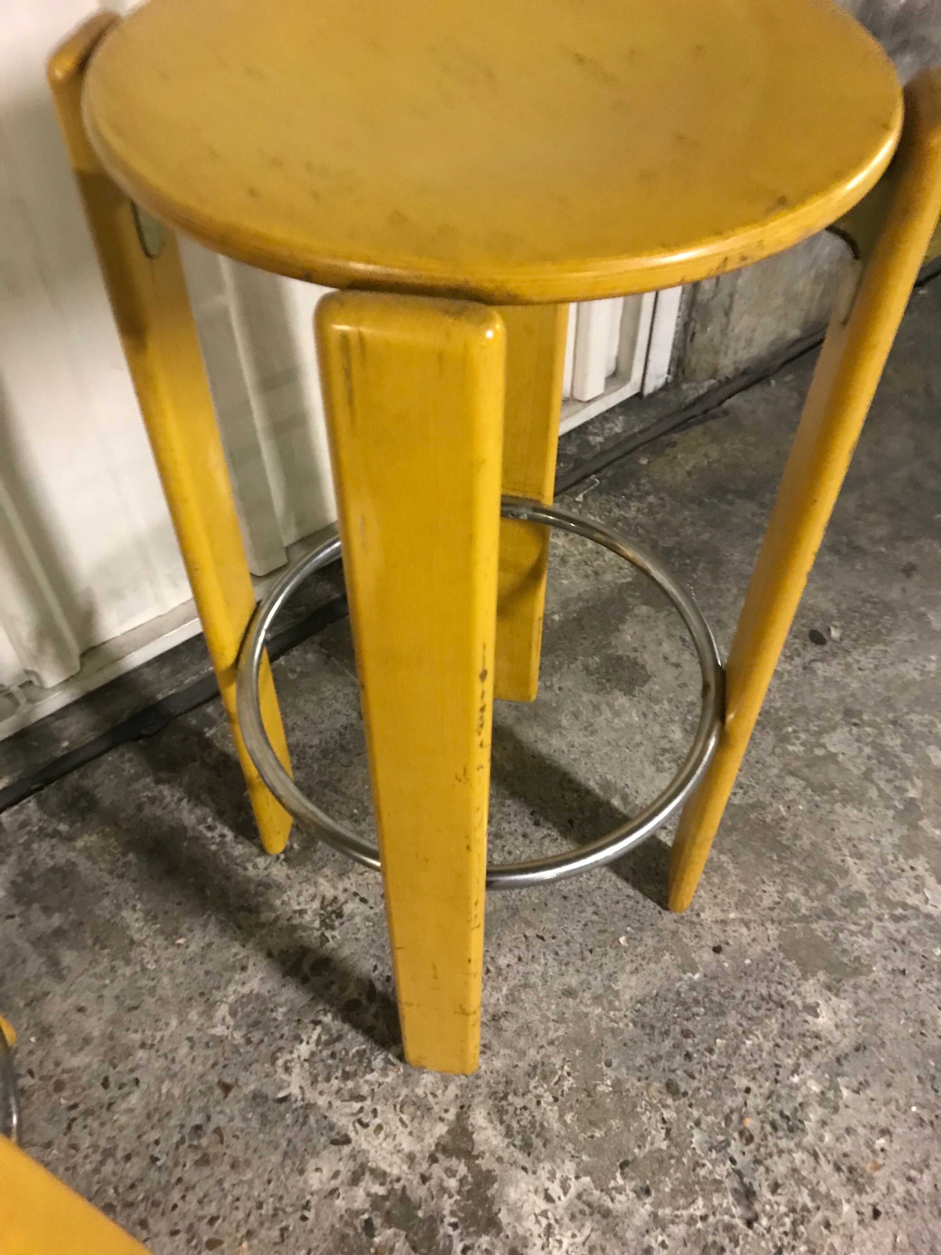 Pair of Bruno Rey bar stools
