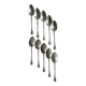 Set of 10 small silver metal spoons