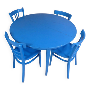 table ronde avec 4 chaises - rallonges