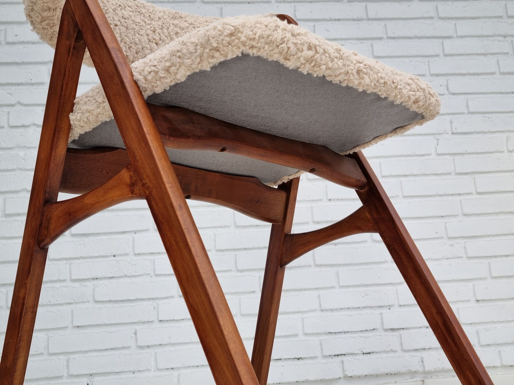 60s, Danish design by Henning Kjærnulf, reupholstered chair, model 71