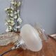 Portable lamp / pendant lamp in white opalescent glass. Art Deco style