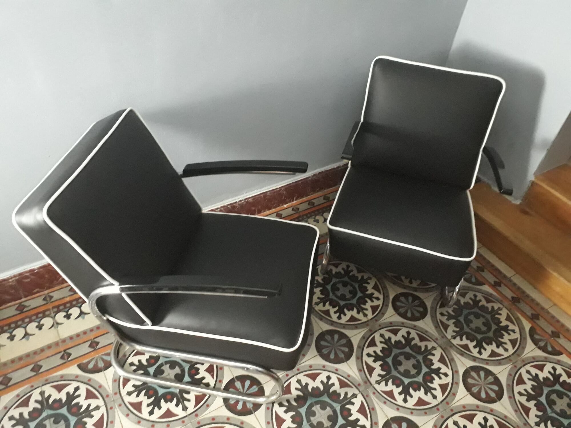 Pair of Bauhaus armchairs by Slezàk, K29 model, Gispen-Thonet 1932 design