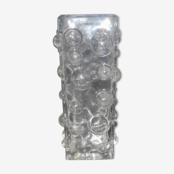 Vase bulles style « Bubble » en verre  26 cm – années 70's