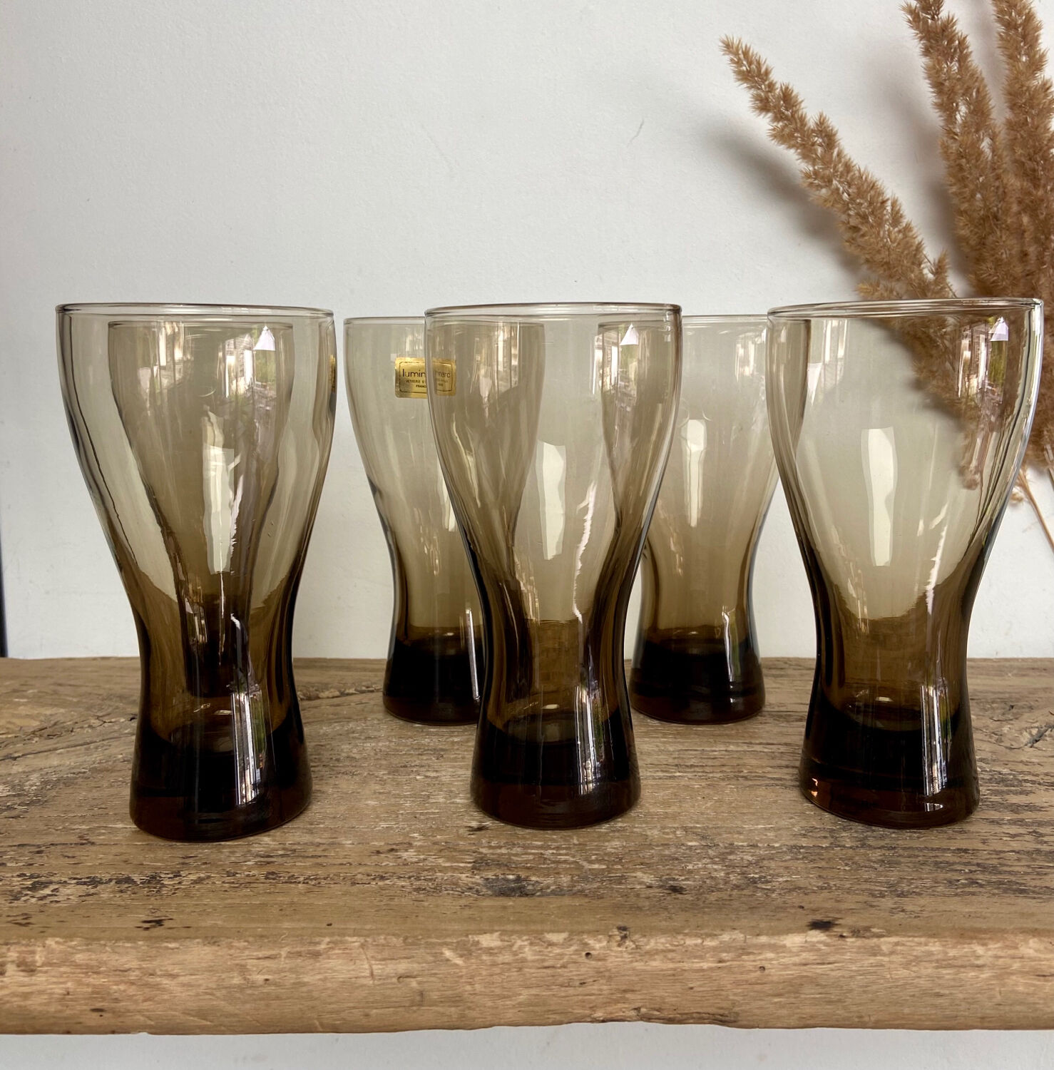 6 LUMINARC smoked glasses